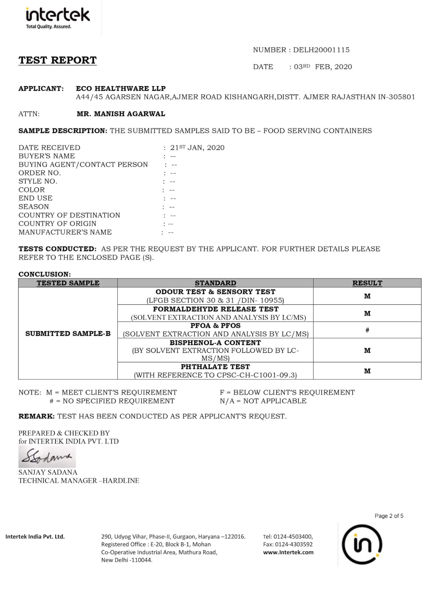 Food Safety Eco Healthware