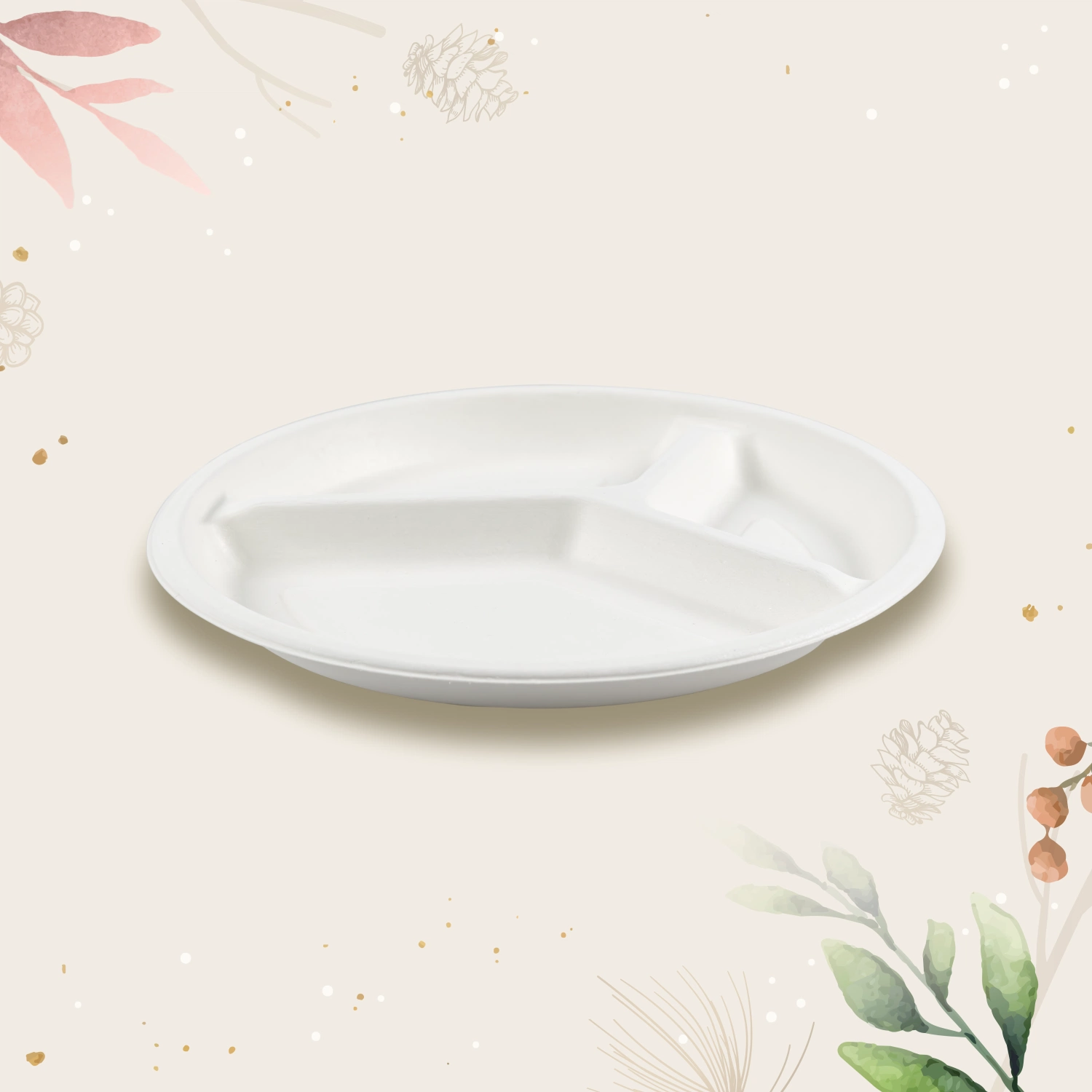 The 10" 3 Compartment Round Plate - Image 4