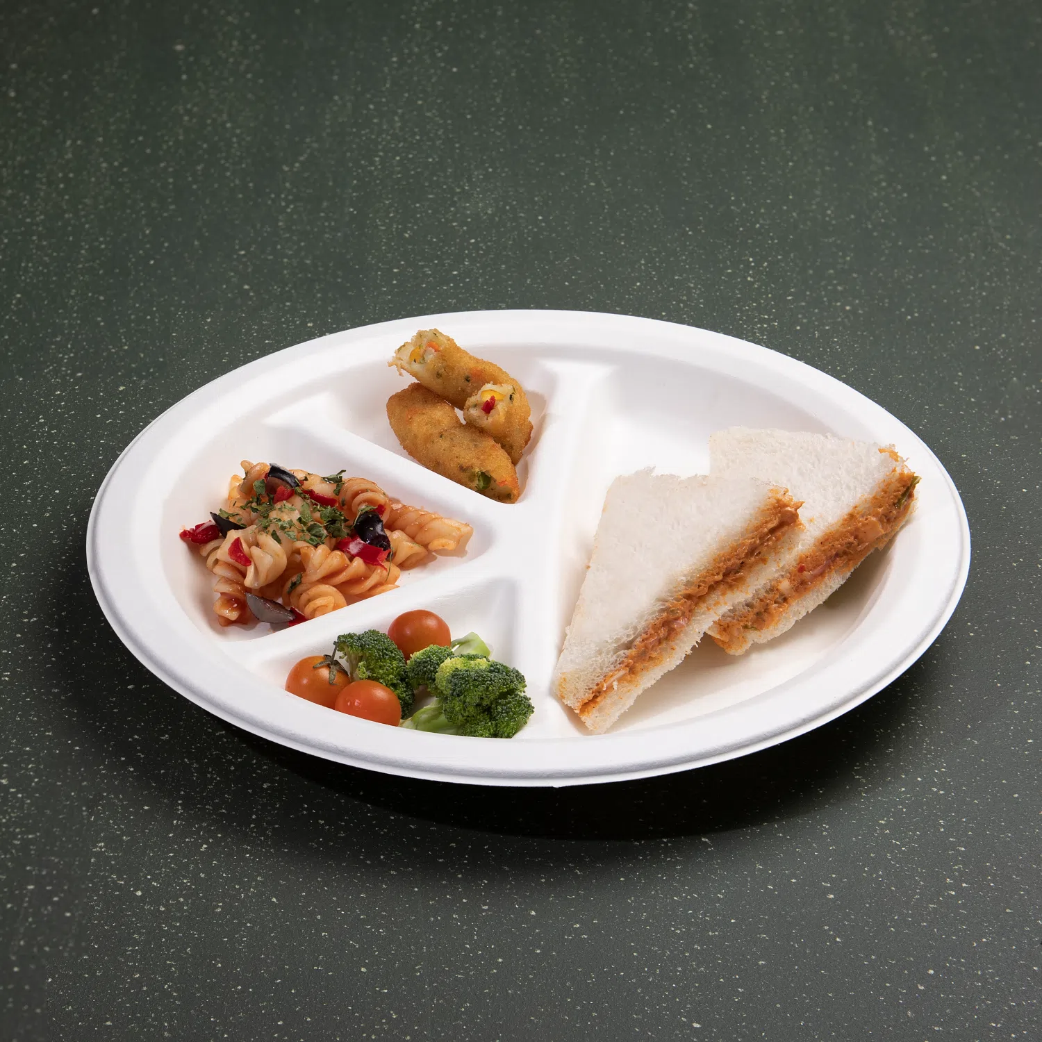 The 12" 4 Compartment Round Plate - Image 6