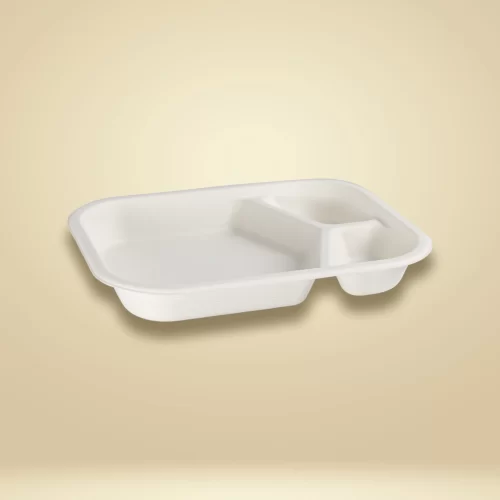 eco compartment sugarcane bagasse meal tray