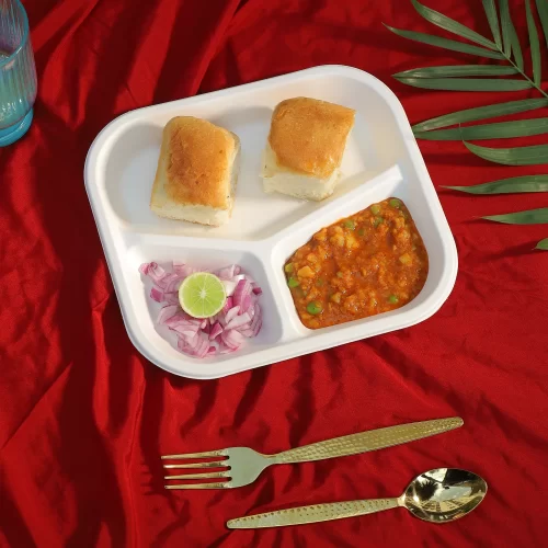 Alternative view of The 3 Compartment Rectangle Meal Tray