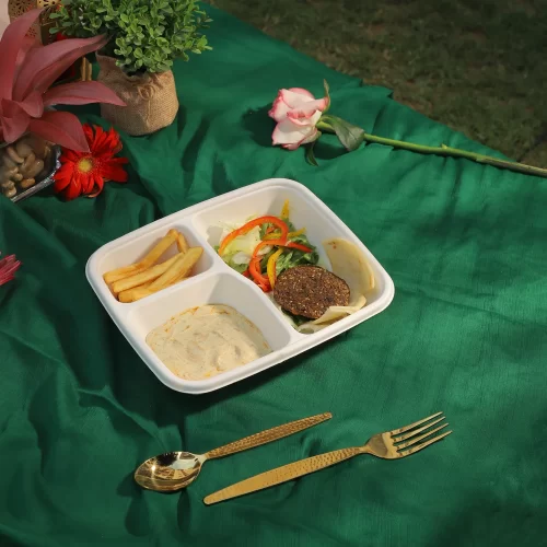 Alternative view of The 3 Compartment Square Meal Tray