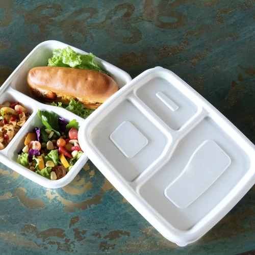 Alternative view of The 3 Compartment Square Meal Tray Lid