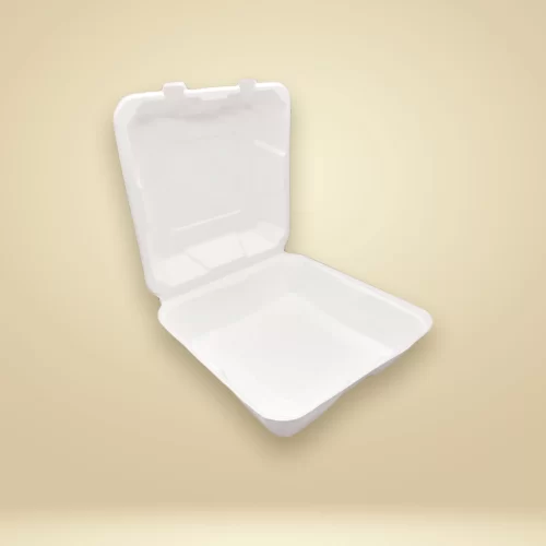 top view of sugarcane bagasse organic burger box